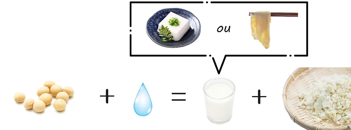 Soja + Eau = Lait de soja + Okara